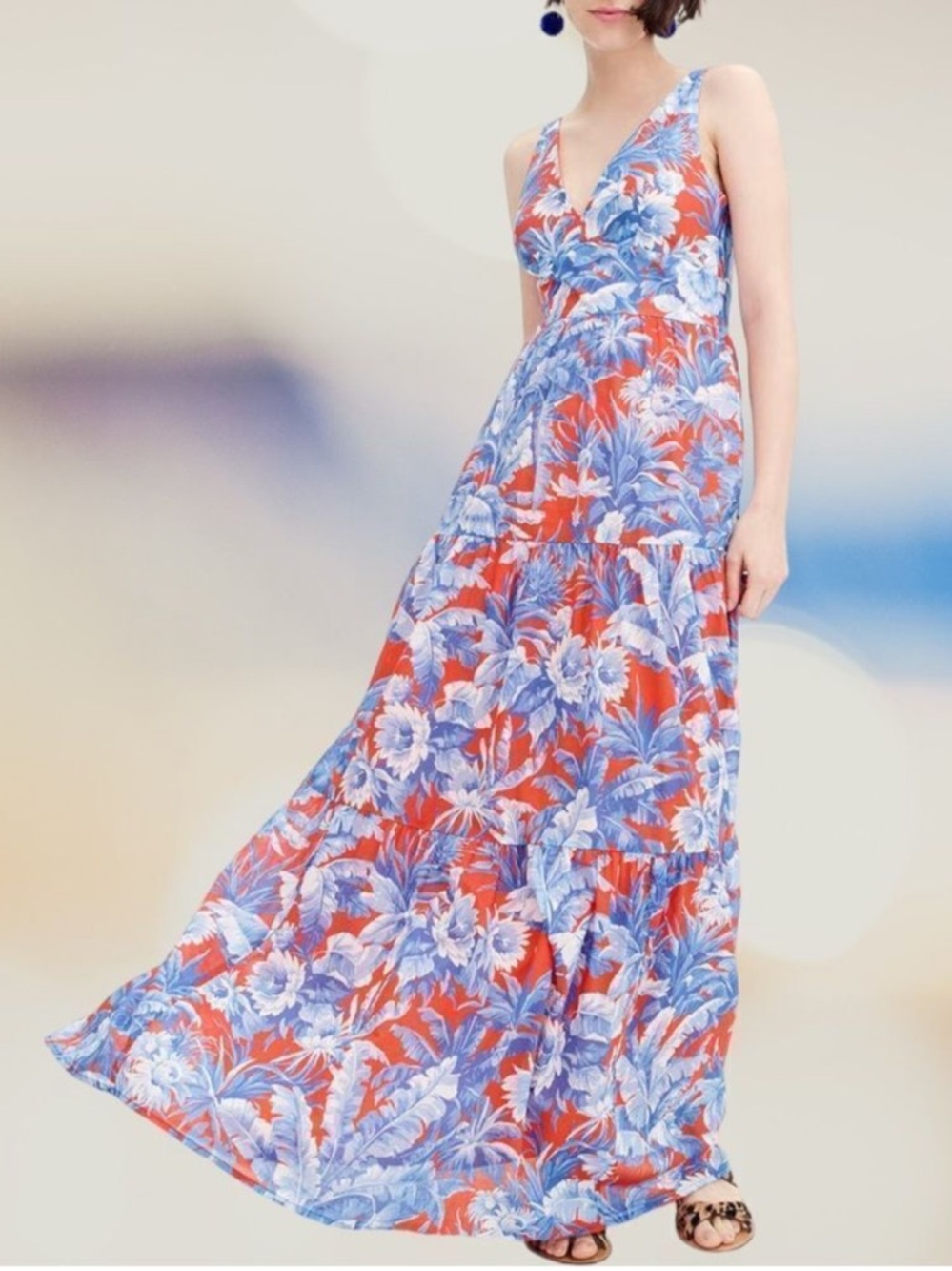 J. CREW Ratti V-Neck Floral Maxi Dress 10